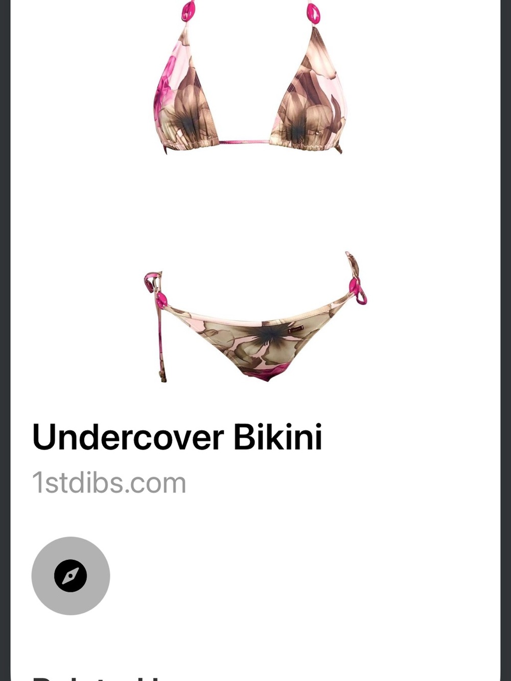CHANEL Pastel Floral Triangle Bikini in Pink and Green - Picture 2 of 12